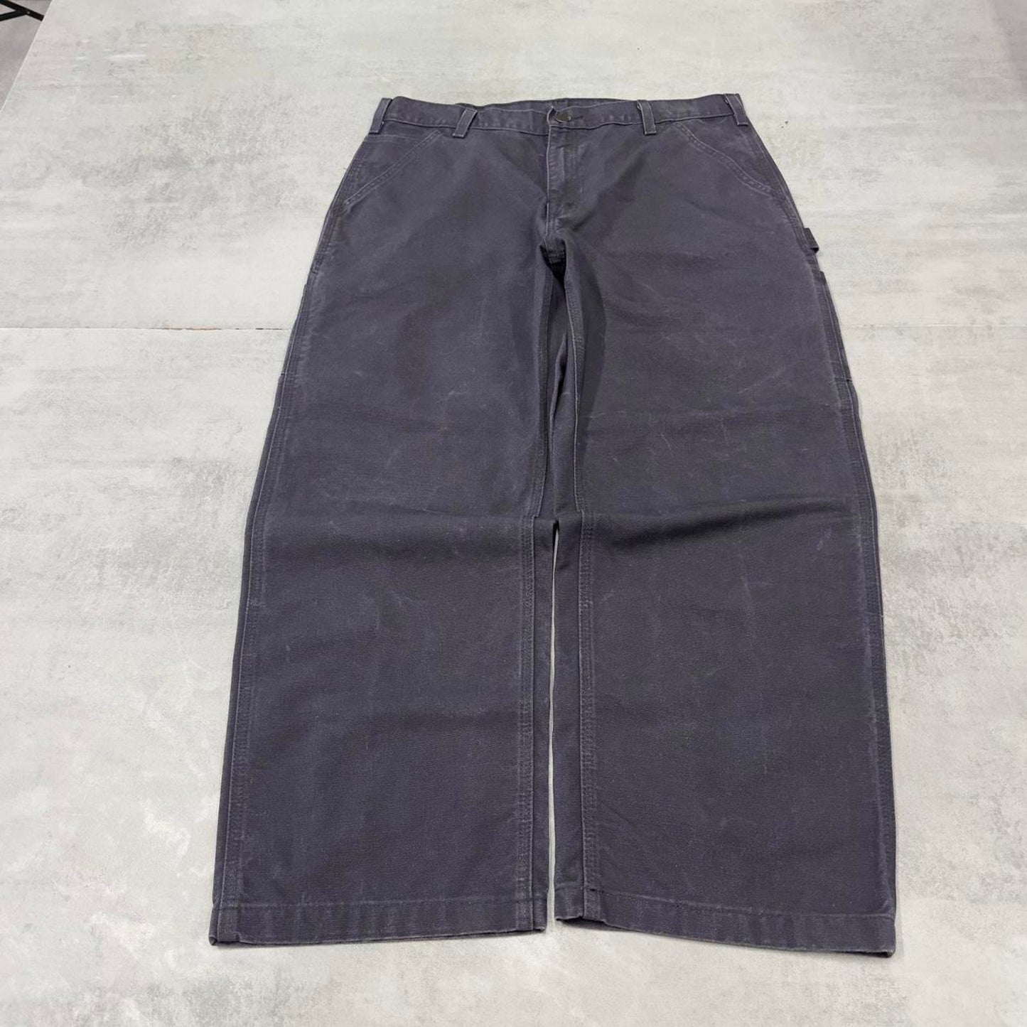 Mens Carhartt carpenter pants W36 L28 loose navy purple 90s style canvas skater cargos