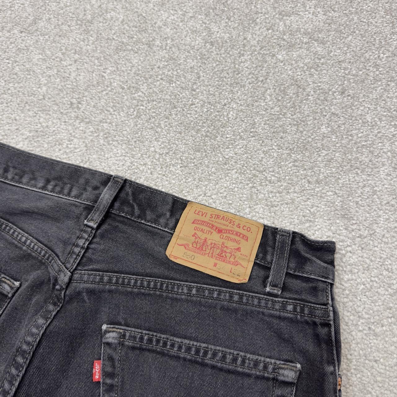 Levi’s 550 jeans y2k black denim Levi’s loose straight leg relaxed fit red tab logo pants