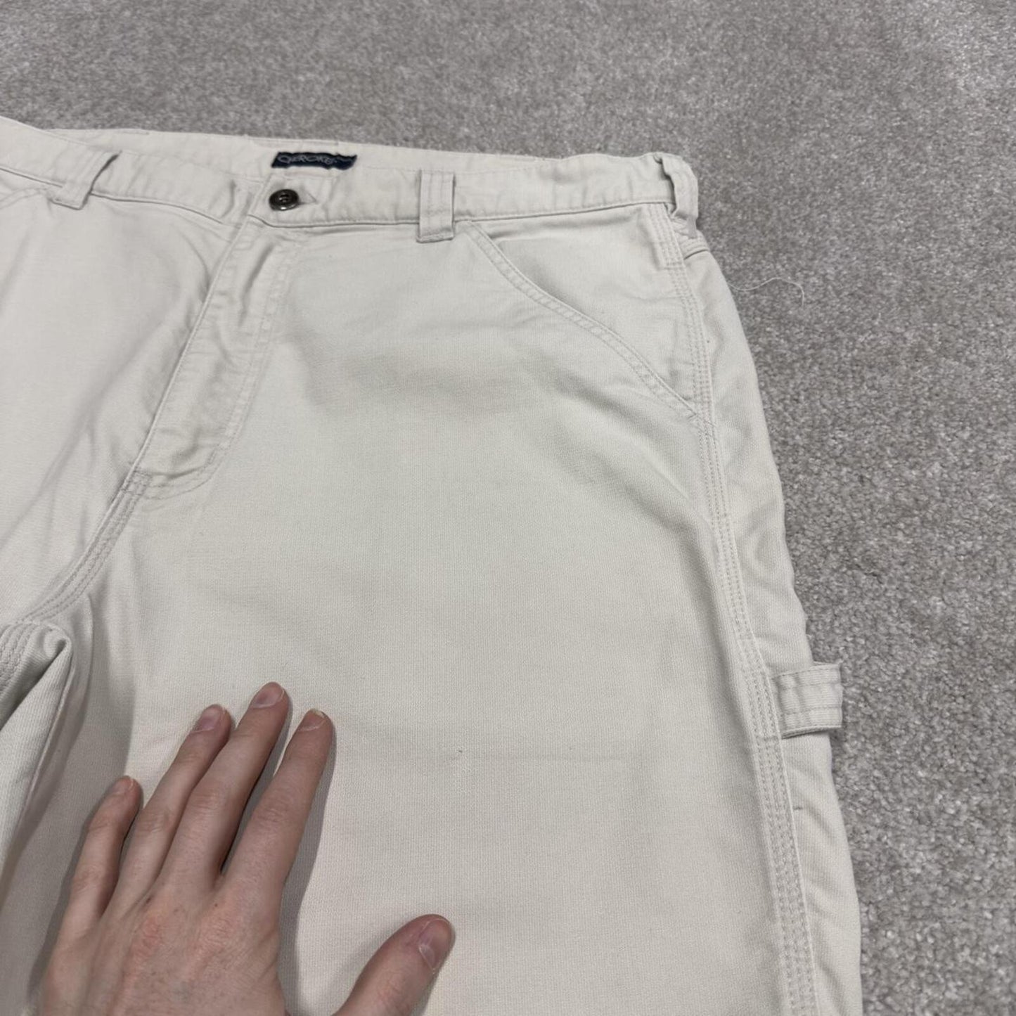 Y2K carpenter shorts W36 loose skater white Cherokee Cargo summer festival shorts