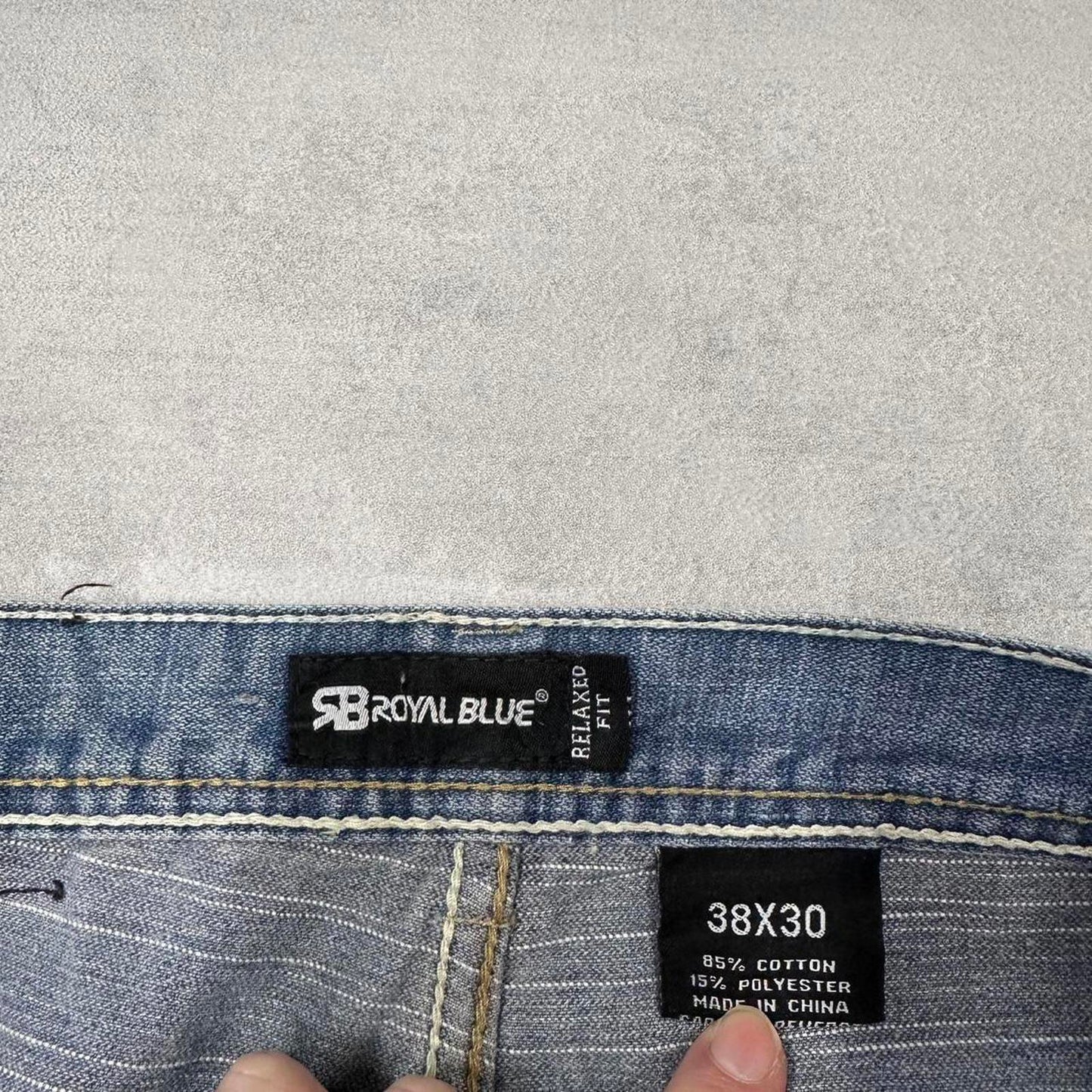 00s baggy y2k skater jeans W38L30 90s Royal Blue loose 90s style hip hop pants casual streetwear