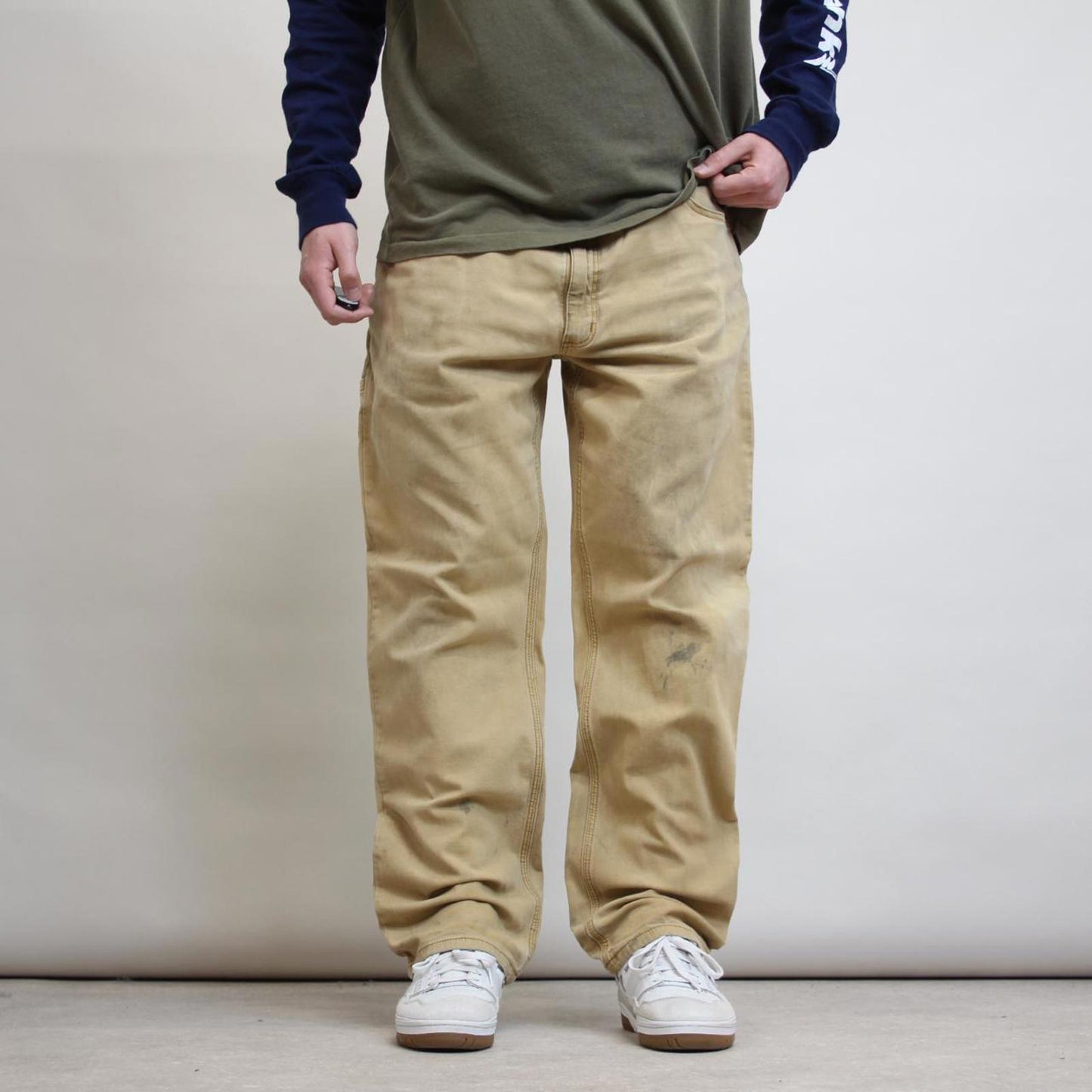 Carhartt carpenter trousers W40L32 sand tan workwear skate style cargo pants