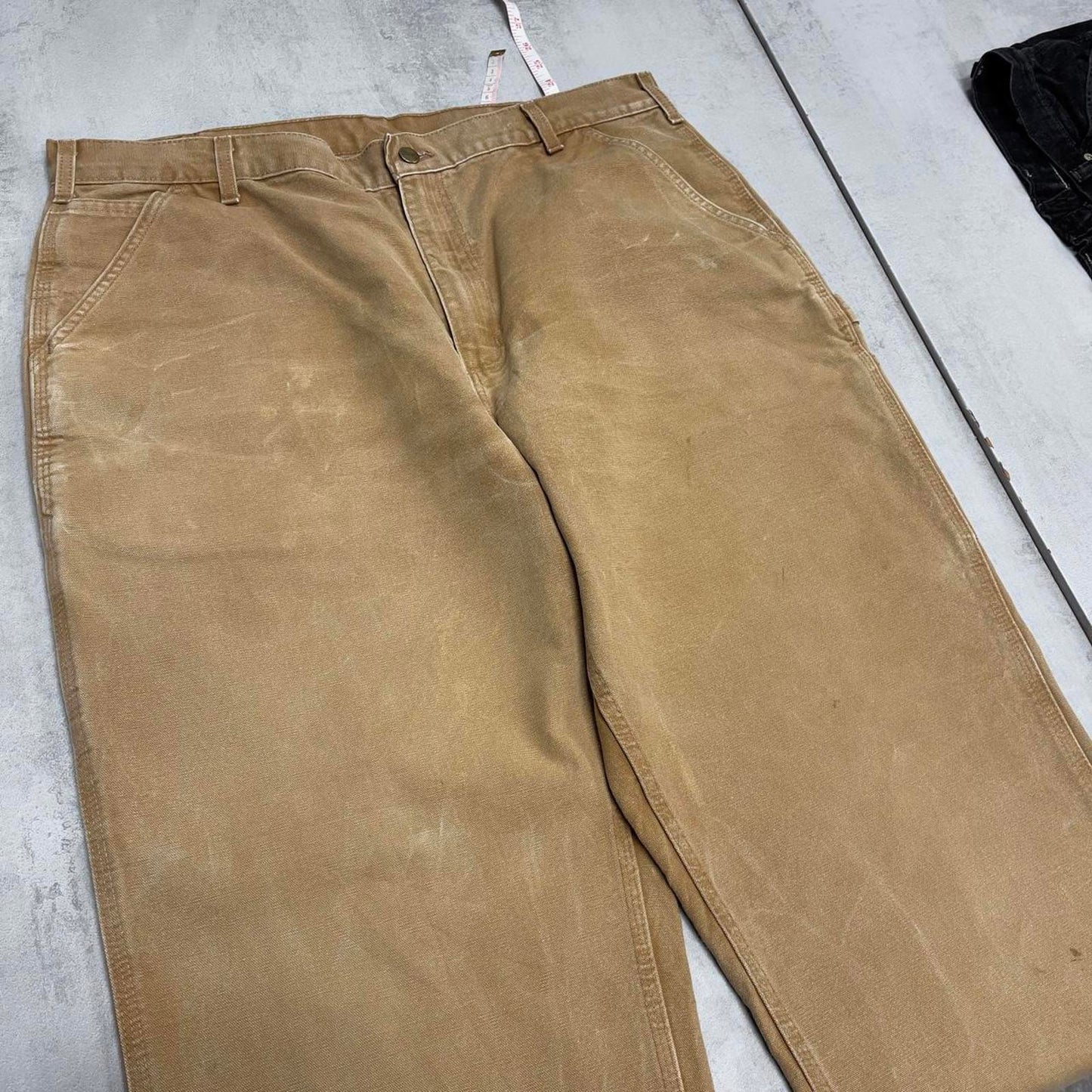 Baggy Carhartt carpenter jeans W40L30 wide leg thick canvas sand brown cargos