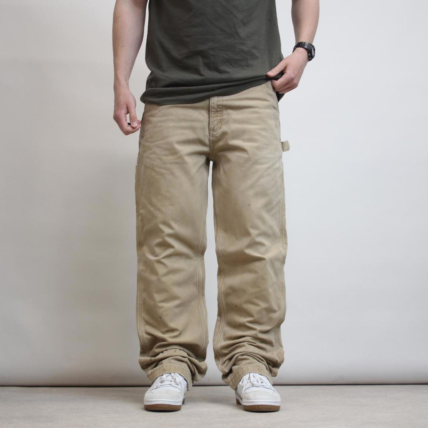 Carhartt carpenter trousers W36L36 loose flannel lined cargo pants skater style
