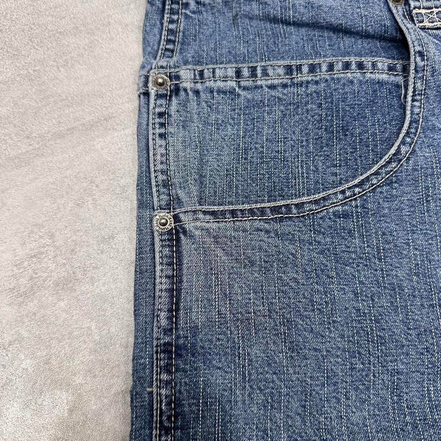 Y2K Denim Skate Jorts W30 PLUGG loose large rear pocket y2k style skater shorts