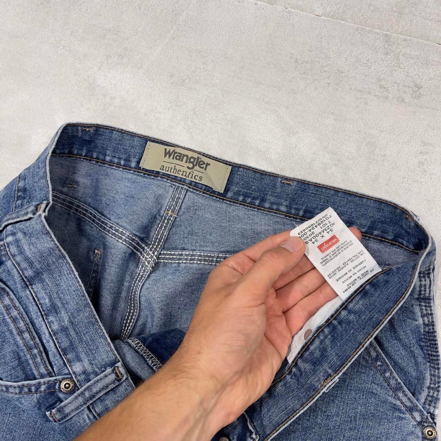Blue Wrangler carpenter jeans W36L34 loose cargo skater style jeans