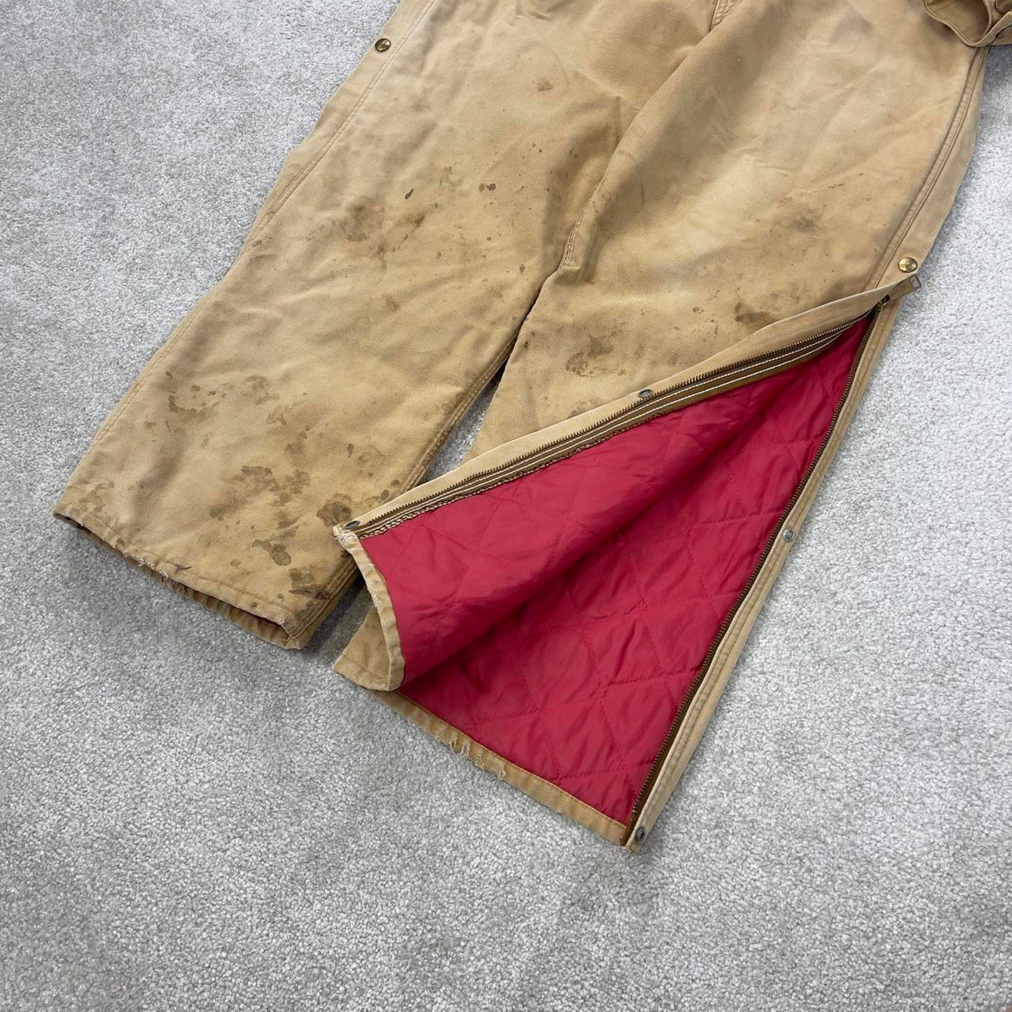 Vintage Carhartt boilersuit S/ M thick quilt lined coveralls heavy duty workwear