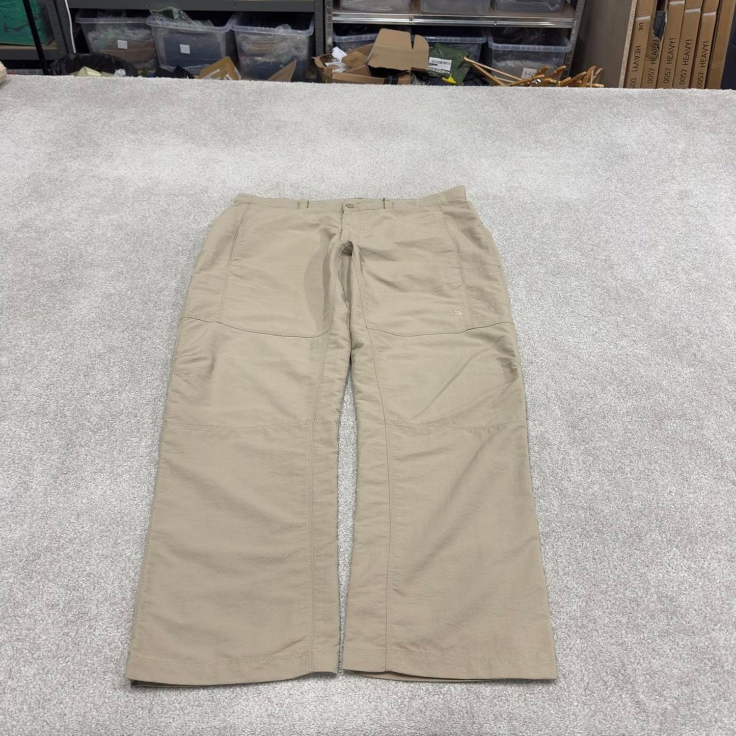 Y2K The North Face technical pants beige Loose hiking style TNF trousers embroidered
