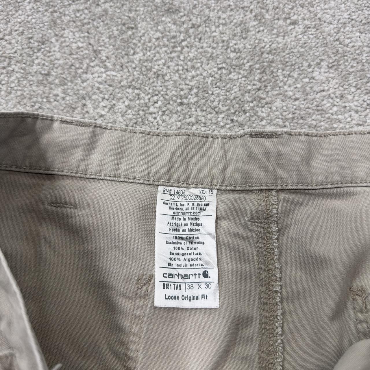 baggy vintage Carhartt carpenter pants beige y2k Loose leg 2000s style skater workwear cargos