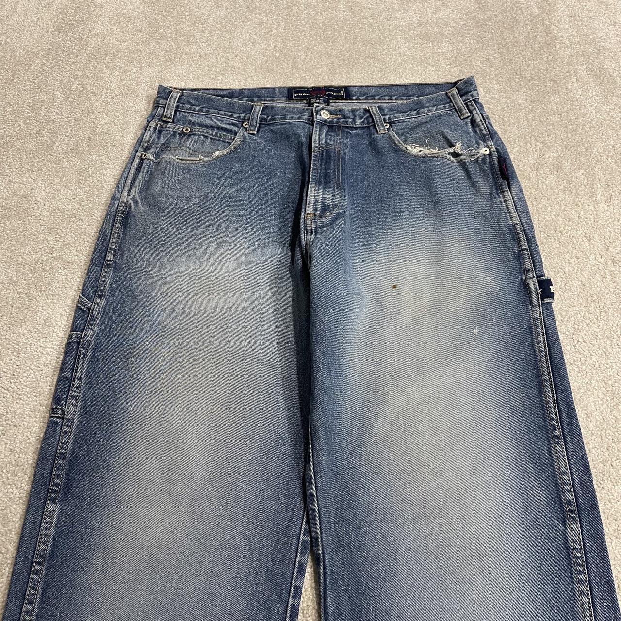 Y2K Phat Farm baggy carpenter jeans W36L31 blue denim Thick heavy denim skater style work pants