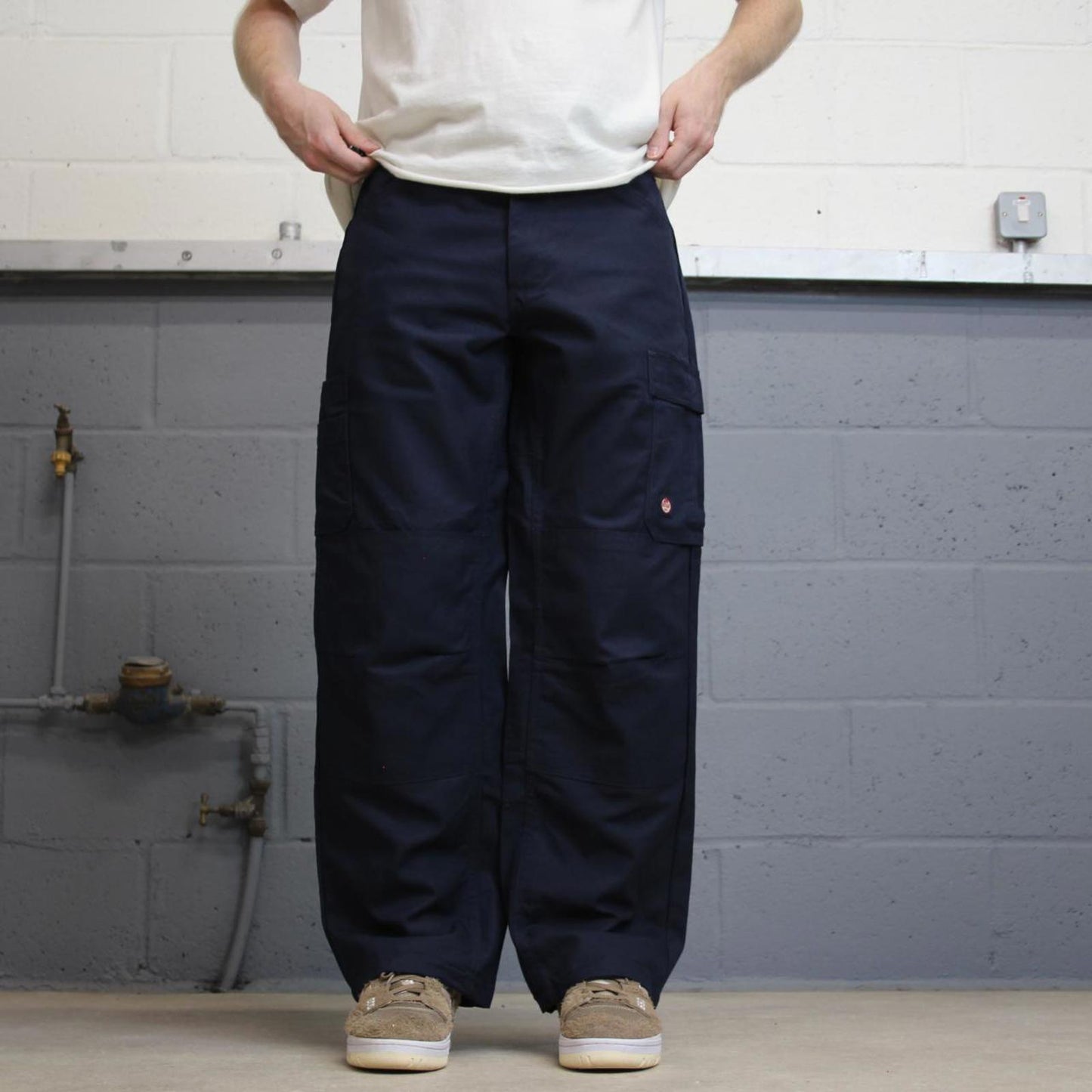 Baggy Red Kap cargo pants W32L30 navy loose wide leg y2k style double knee carpenter trousers