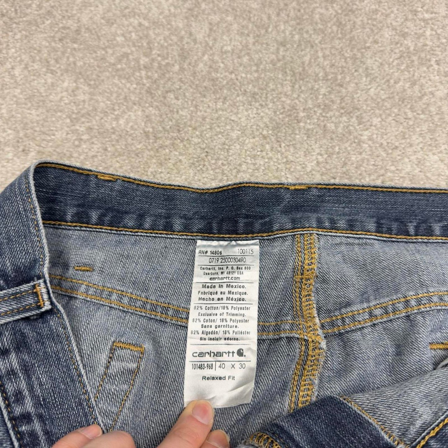 Y2K vintage Carhartt jeans blue 40x30 Loose relaxed fit denim skate style work pants