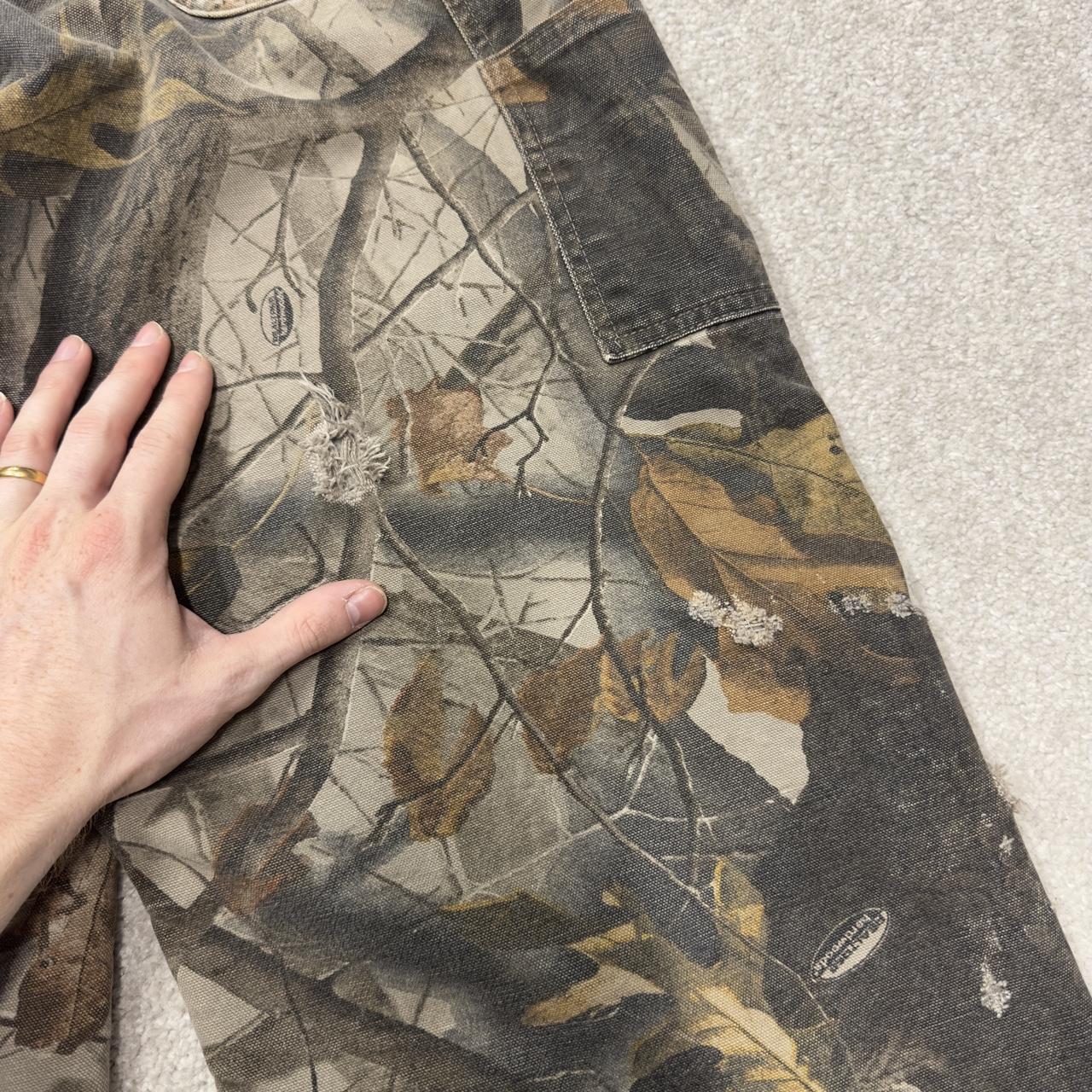 Carhartt baggy camo dungarees wide leg camo Canvas quilted Realtree camouflage bib overalls utility