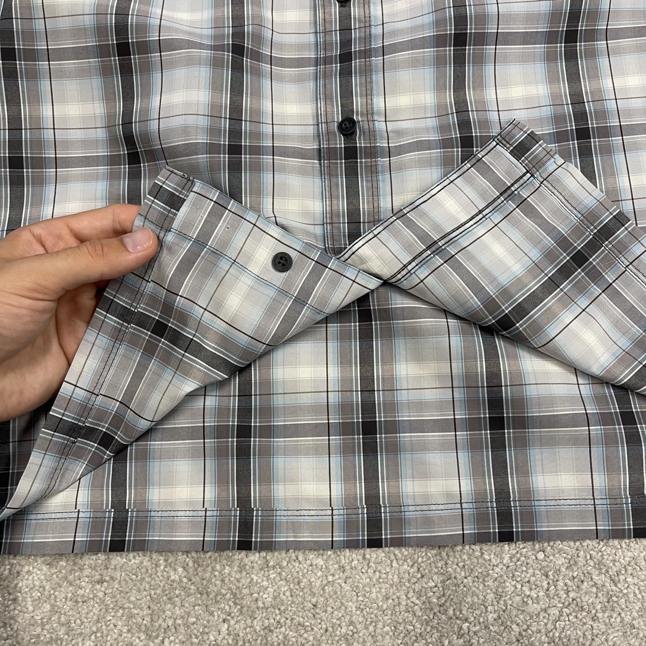 North face checkered short sleeve shirt blue grey TNF surf style check shirt style summer festival