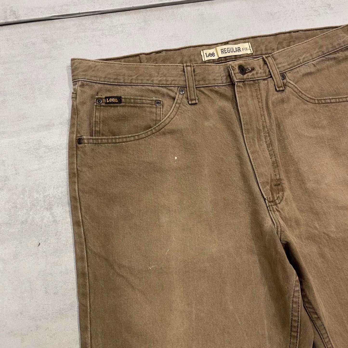 Vintage khaki brown Lee jorts W38