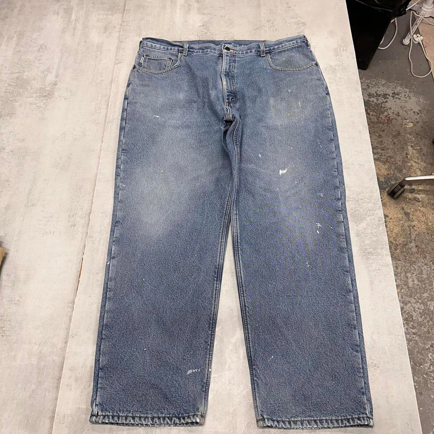 Carhartt jeans W40 L30 blue fleece lined 90s style skater work jeans