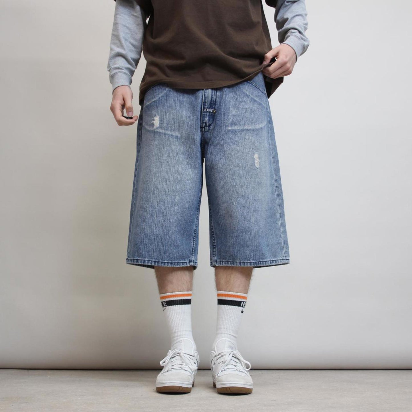 Baggy Akademiks jorts W38 loose denim Y2K print design shorts