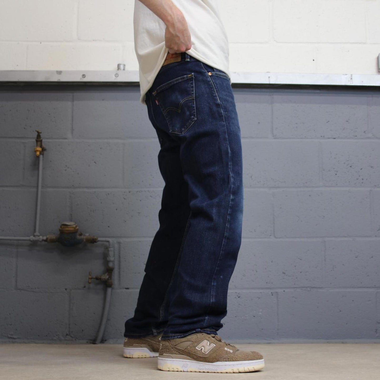 Blue Levis 505 jeans W34L30 blue straight leg y2k style pants red tab logo
