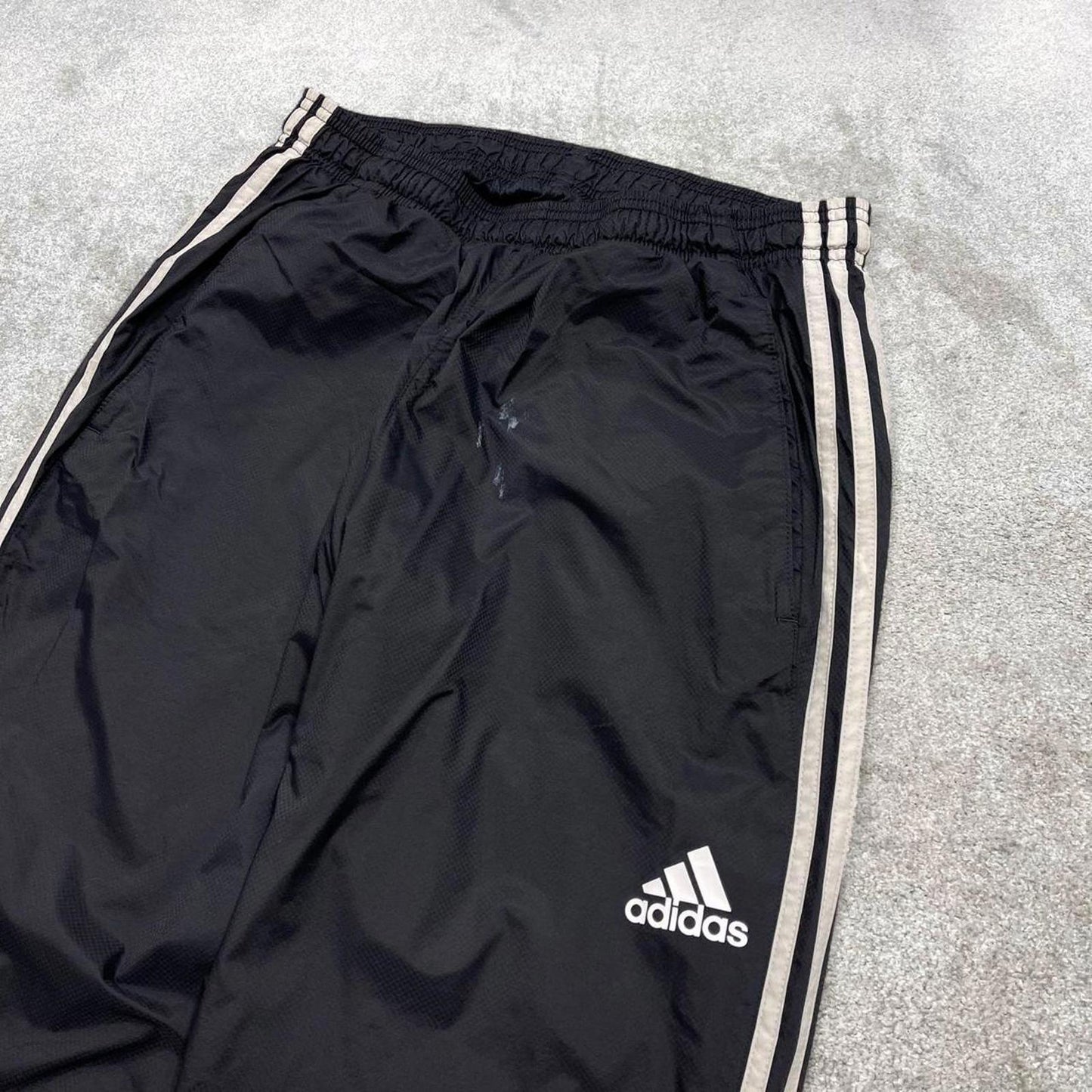 Vintage Y2K Adidas tracksuit bottoms black Side stripe design track pants