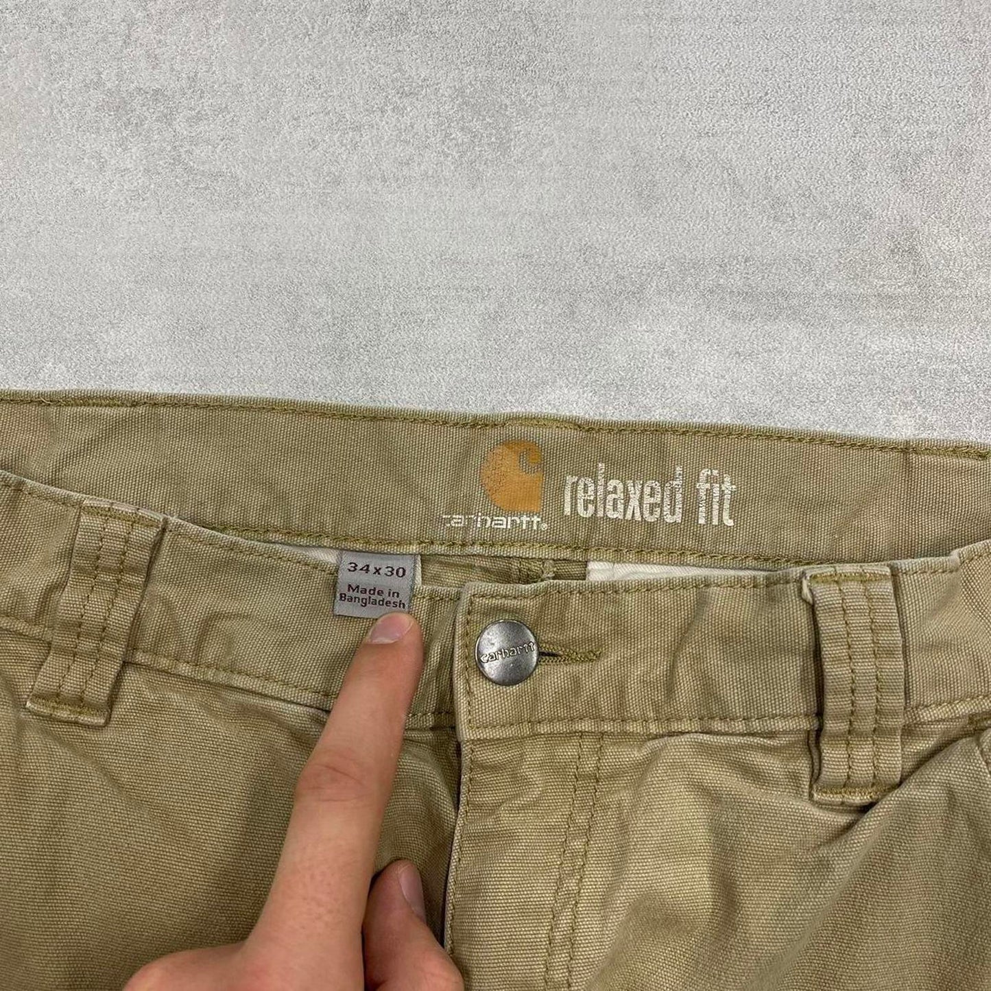 Beige Carhartt cargo trousers W34L28