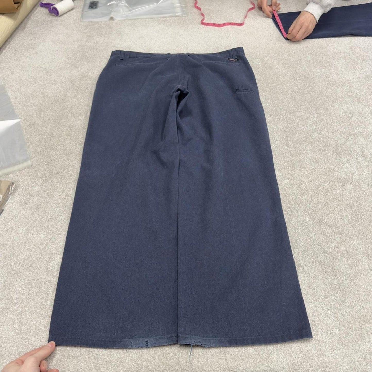 Baggy Dickies carpenter work pants navy W42L32 Wide leg chino style skate trousers