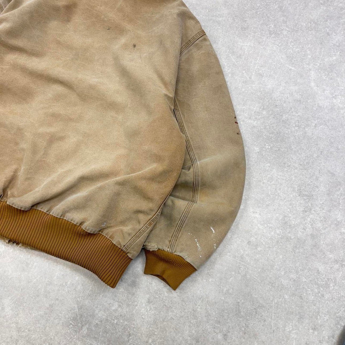 Vintage Carhartt hooded active jacket XL hamilton brown thick canvas bomber
