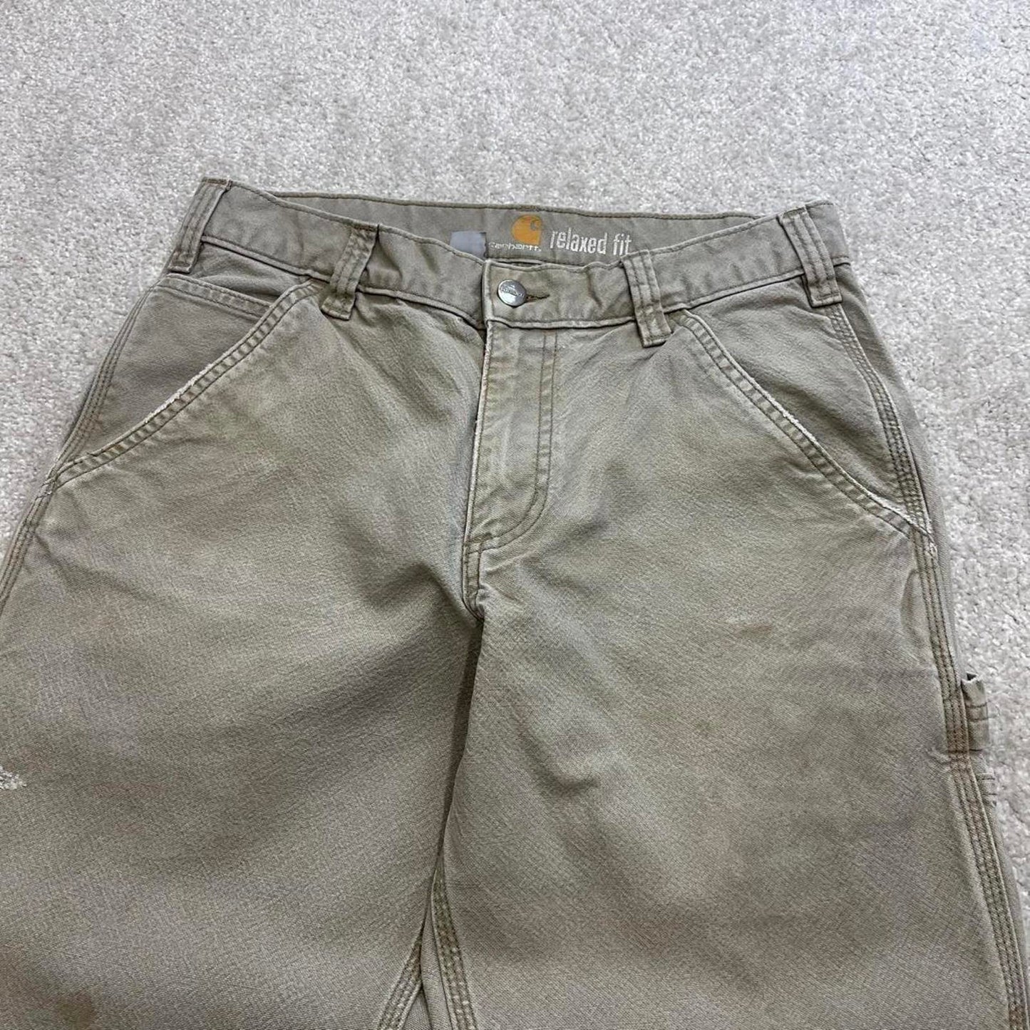 Grey Carhartt carpenter jeans W30L32 relaxed fit canvas 90s skater style work cargos