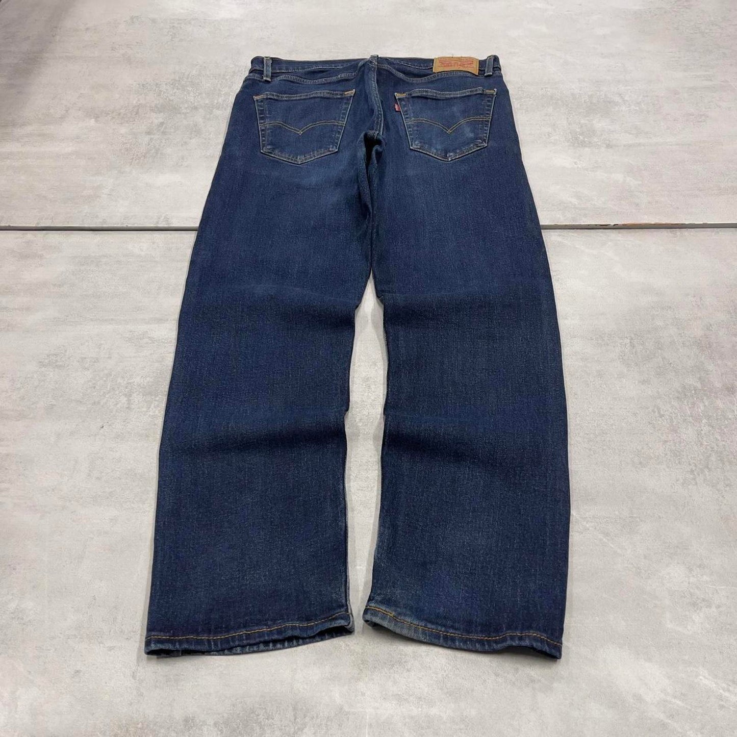 Blue Levis 505 jeans W34L30 blue straight leg y2k style pants red tab logo