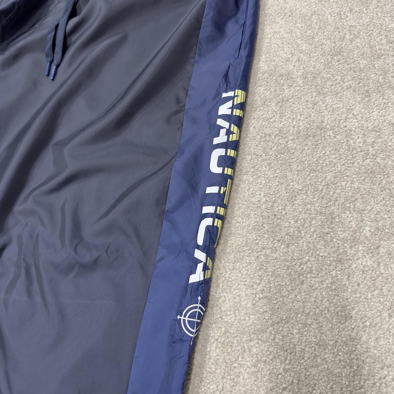 Y2K Nautica colour block baggy tracksuit bottoms navy 3XLT loose mesh lined track pants
