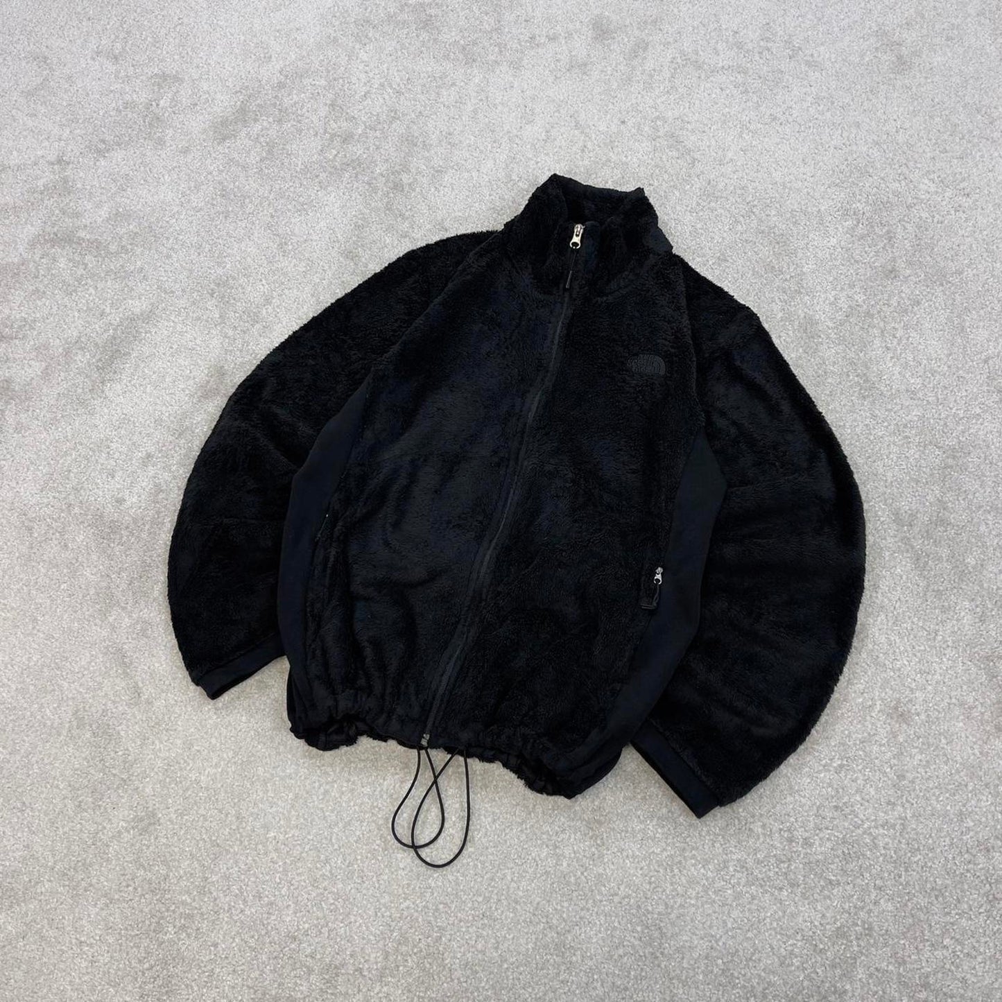 North Face technical fleece XL women's TNF black full zip y2k style autumn adjustable waist
