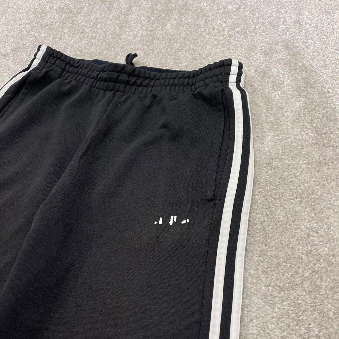 Vintage y2k Adidas tracksuit bottoms black Drawstring side stripe design jogger sweatpant bottoms