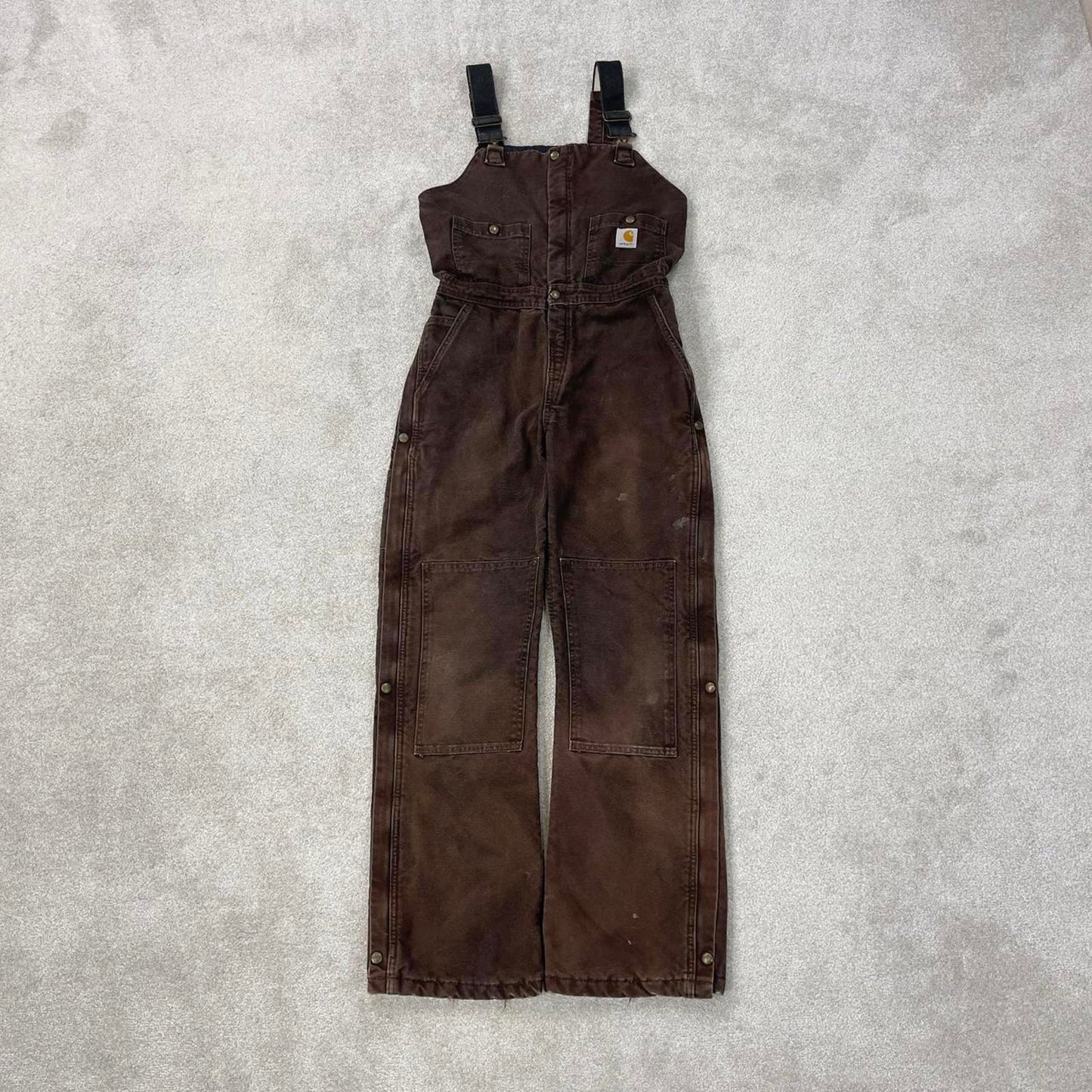 Brown Carhartt dungarees W30L32 Women's canvas overalls utility worker