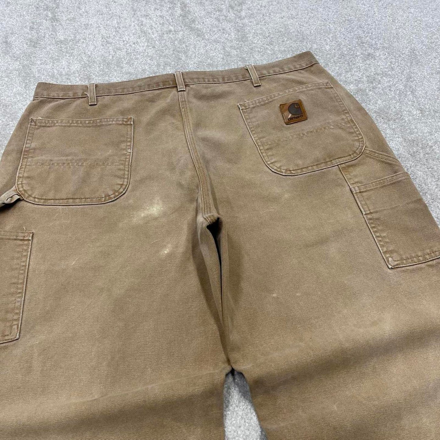 Baggy Carhartt carpenter jeans W38L30 loose wide leg 90s skater style canvas cargo pants 100% cotton