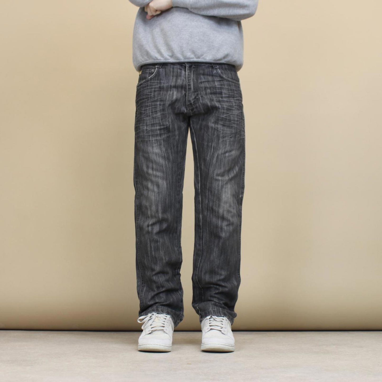 Grey Southpole jeans W32L32 Y2K straight leg 90s style stich detail