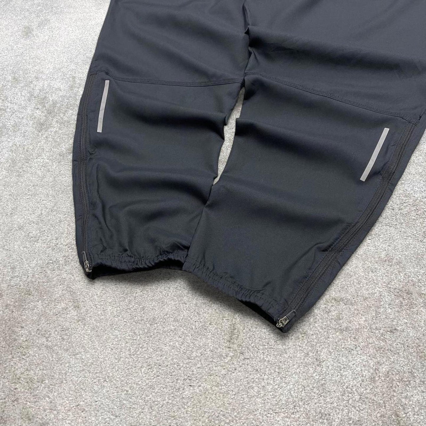 Vintage y2k Nike tracksuit bottoms black Floaty swoosh logo running track pants