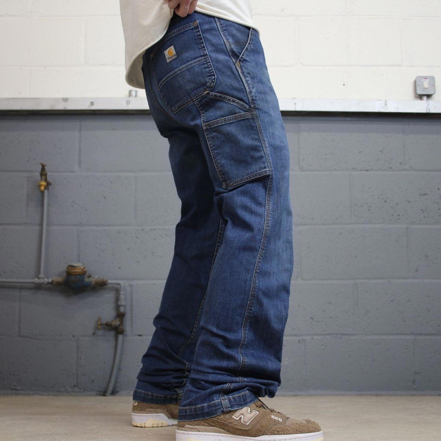 Mens Carhartt carpenter jeans W34L36 blue denim relaxed 90s style cargos