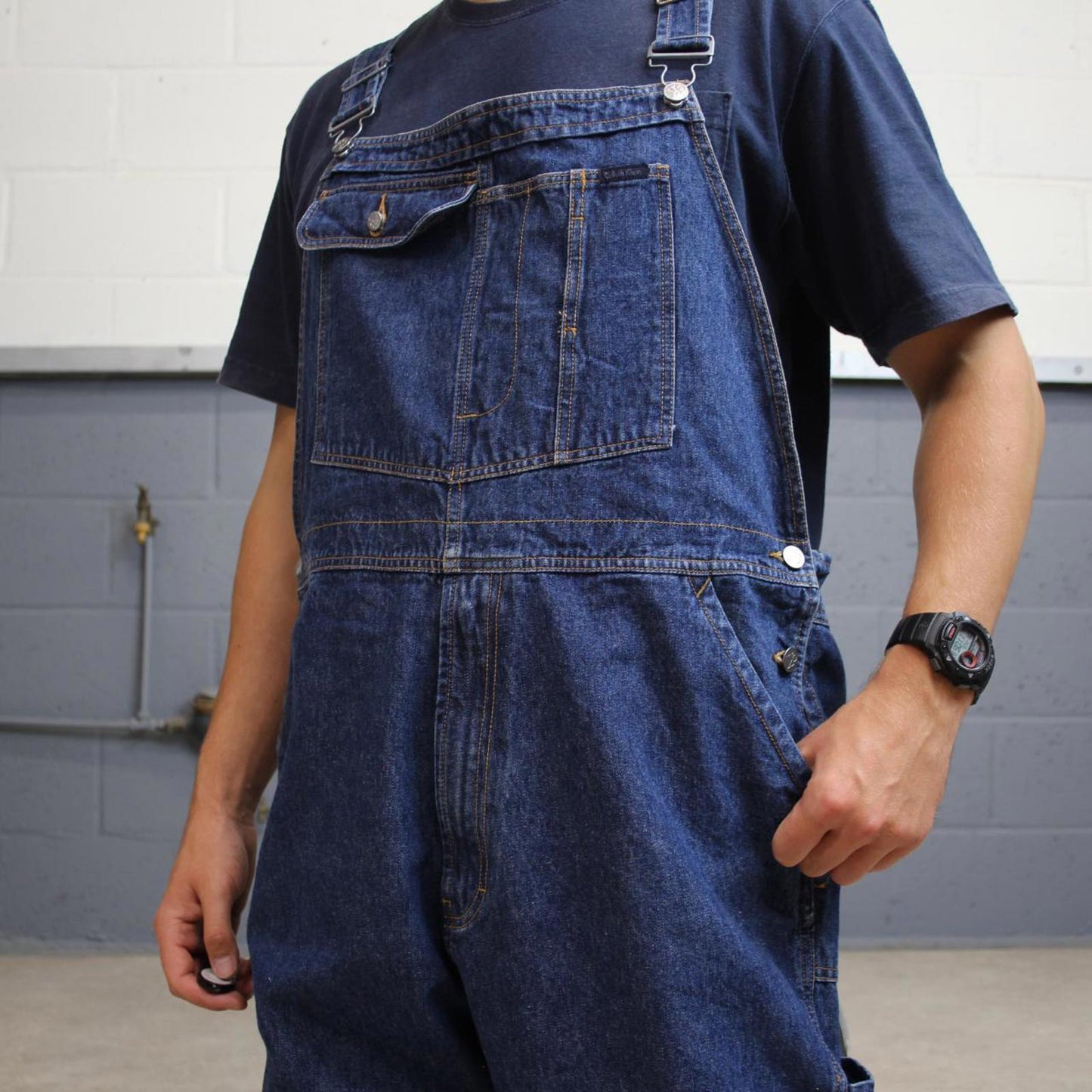 Blue denim Calvin Klein Jeans dungarees XL W40L32 USA mens overalls