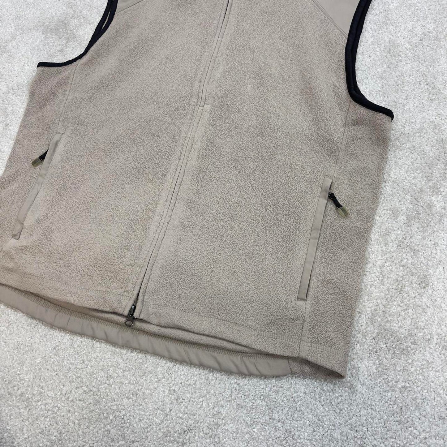 Beige Adidas technical fleece gilet Medium men's full zip up autumn fall fashion