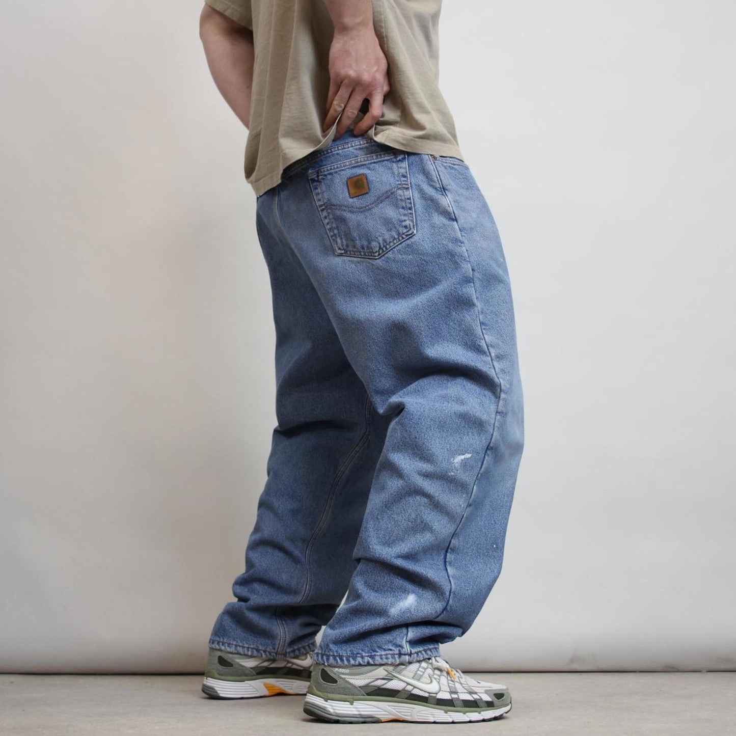 Carhartt jeans W40 L30 blue fleece lined 90s style skater work jeans