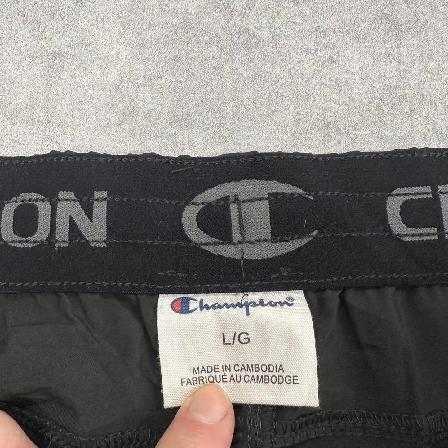 Black Champion trackies Large