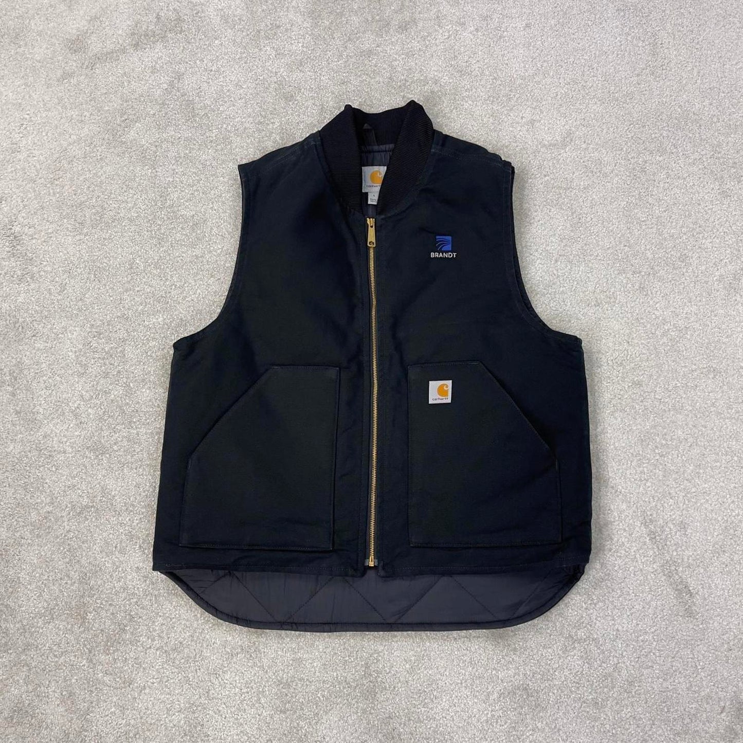 Black Carhartt gilet Large thick canvas padded body warmer vest
