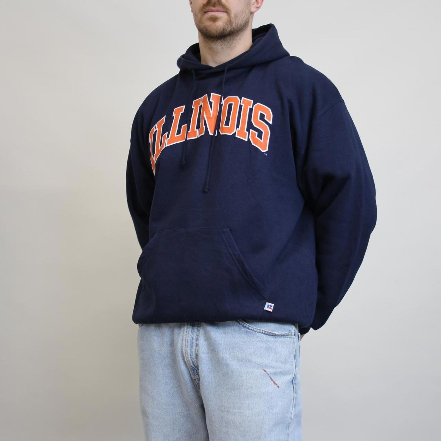 Navy vintage Russell hoodie XL