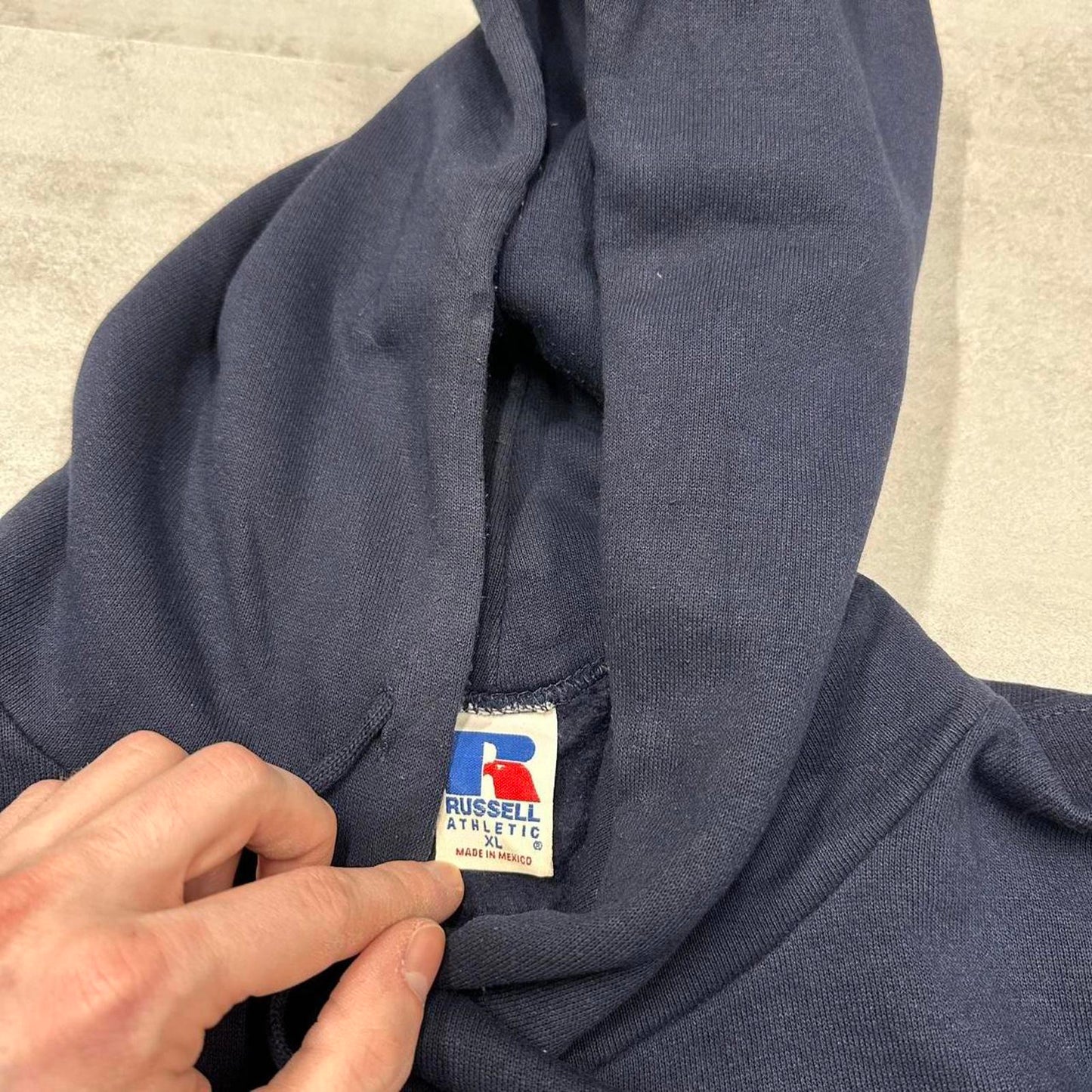 Navy vintage Russell hoodie XL