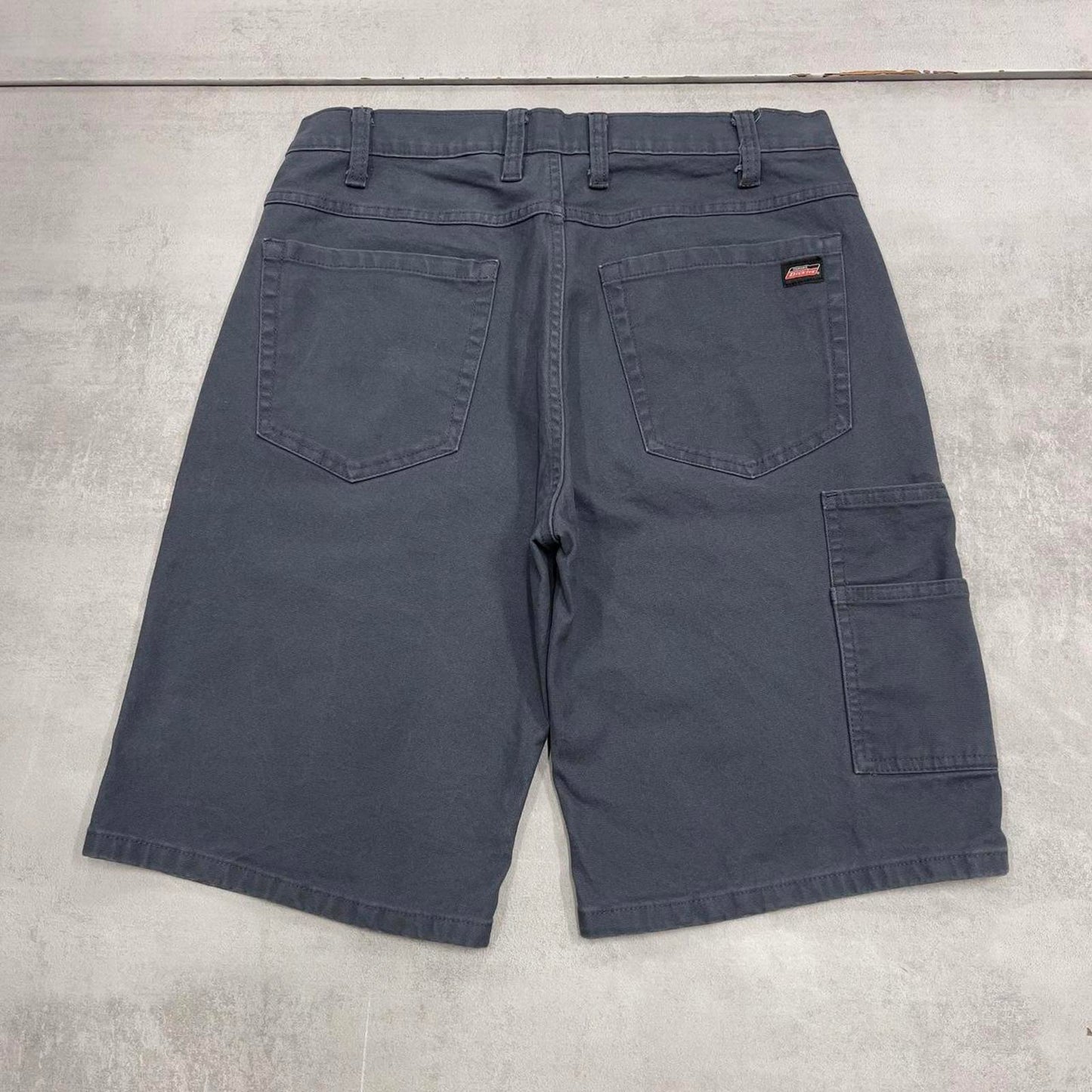 Mens Dickies carpenter shorts W32 navy grey canvas skater style jorts