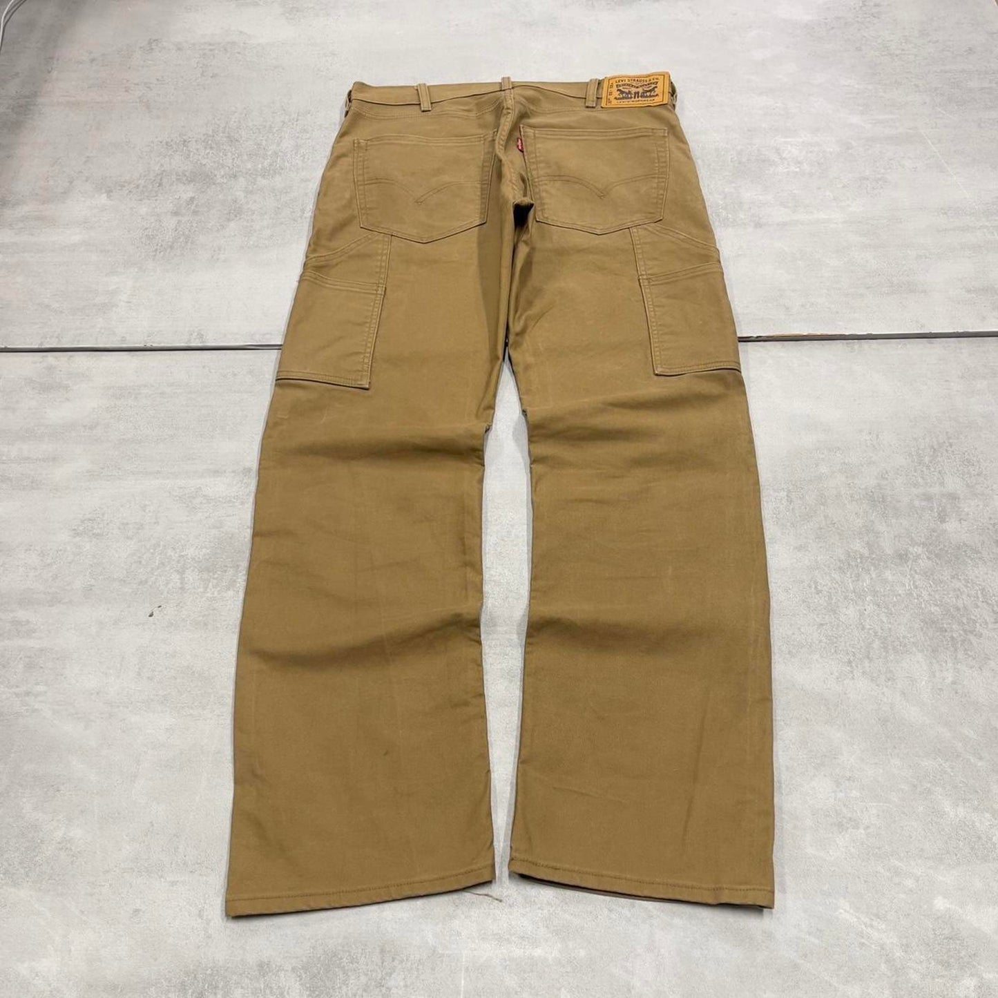 Levis 505 Carpenter Jeans W34L32 tan skater style cargos red tab logo