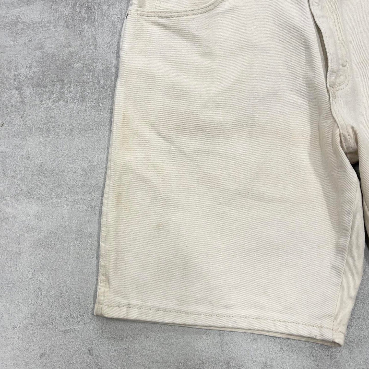 Vintage Wrangler jorts W34 100% cotton denim white 90s style jean shorts