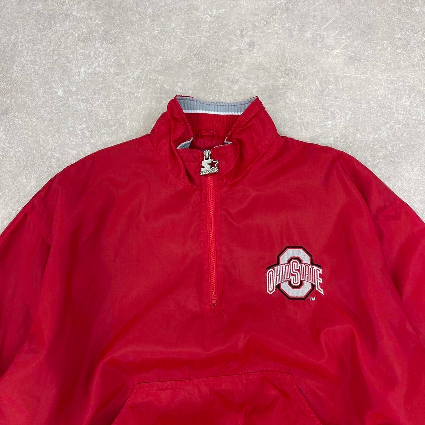 Ohio State Starter jacket XL red pullover half zip nfl windbreaker