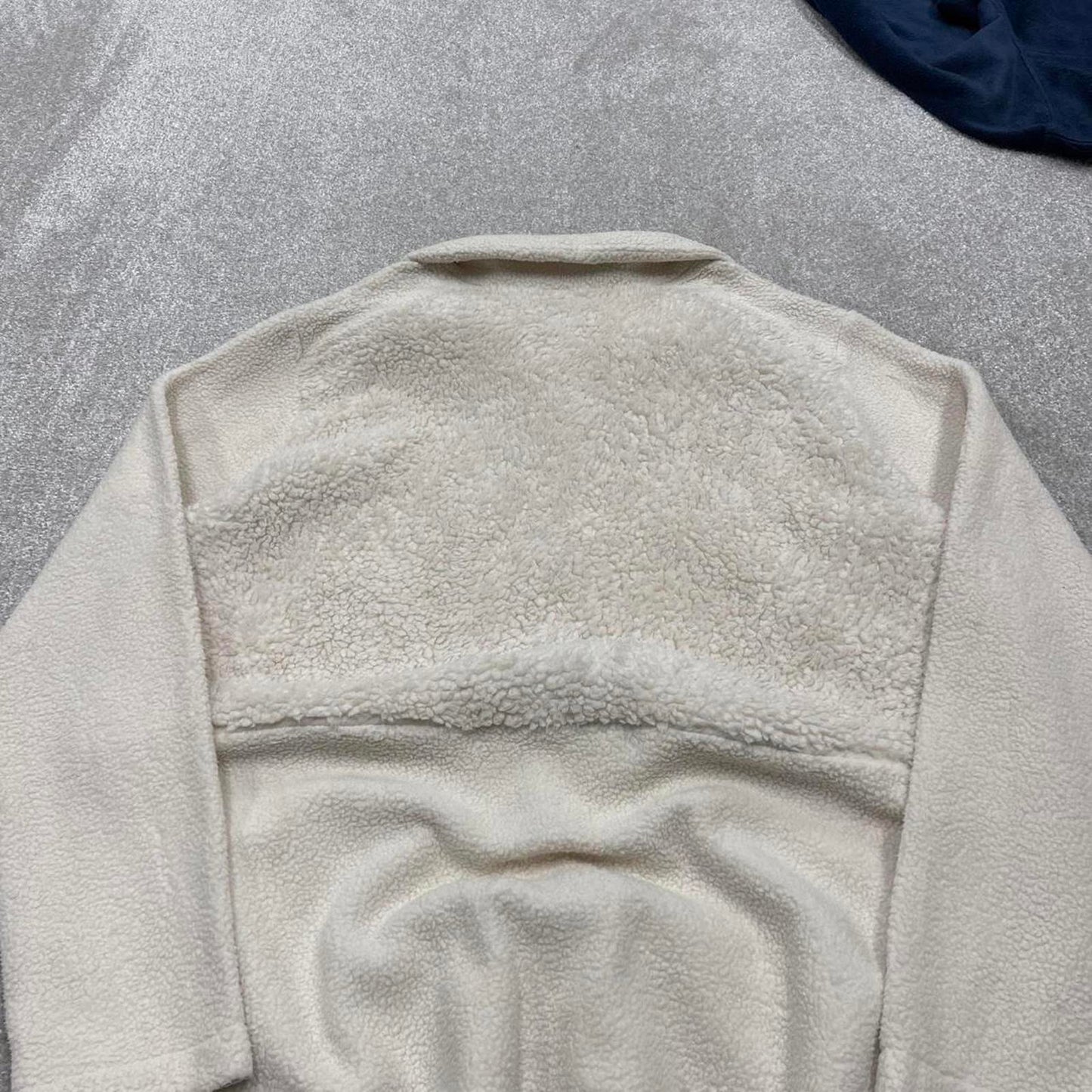 00s Columbia technical fleece XL women's white deep pile teddy bear full zip up y2k style autumn