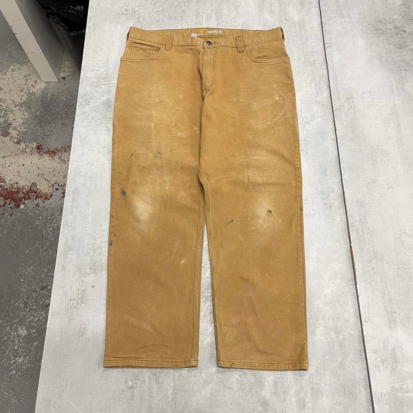 Carhartt carpenter pants W38L30 relaxed fit cargos faded tan