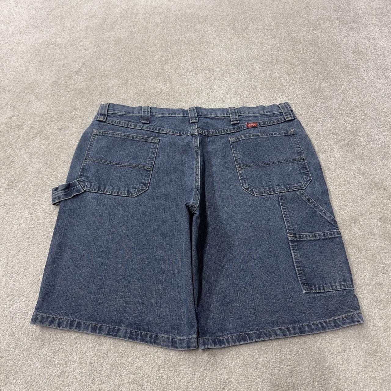 Wrangler denim carpenter shorts y2k blue W38 loose leg utility summer festival shorts