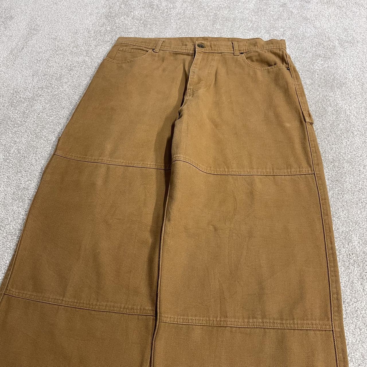 Baggy carpenter jeans wide leg y2k W34L31 tan brown No Boundaries wide leg surf skate style cargos